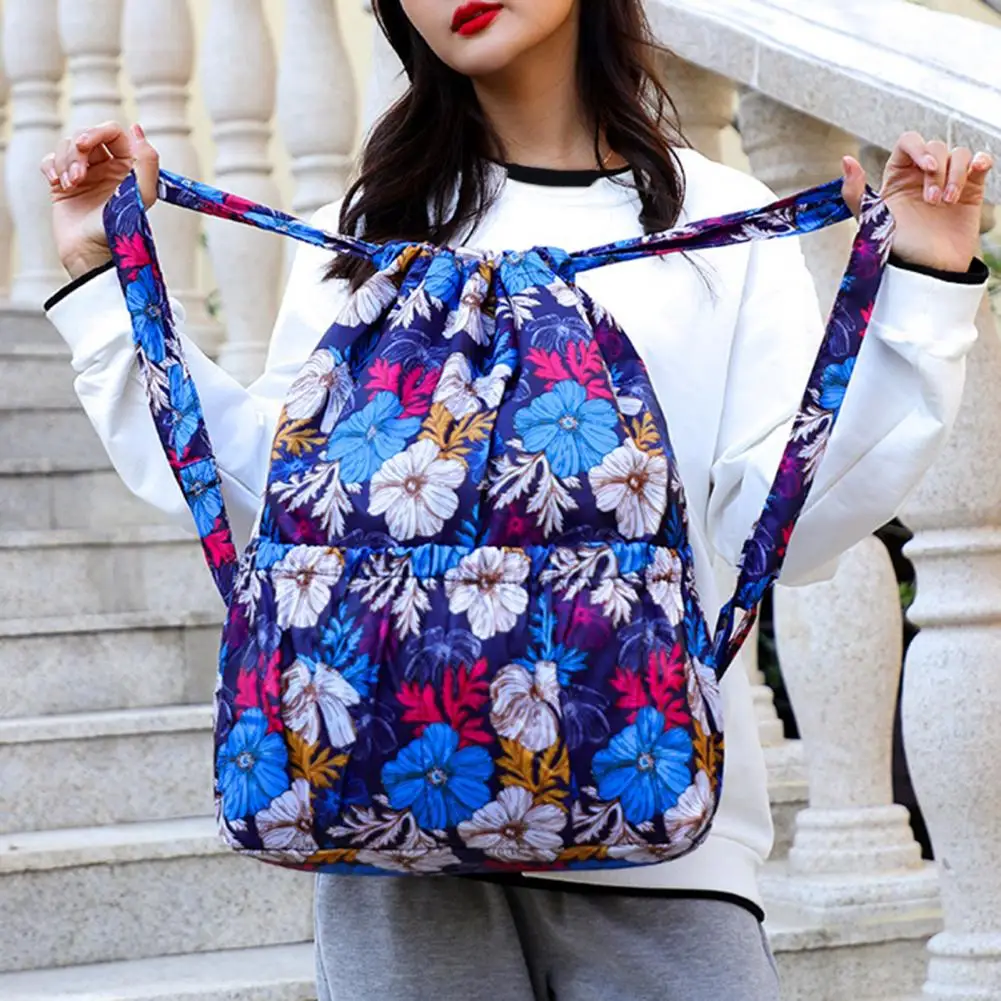 Women Backpack Flower Print Drawstring Adjustable Straps Lightweight Multipurpose Foldable Rucksack For Outdoor Travel Camping
Women Backpack Flower Print Drawstring Adjustable Straps Lightweight Multipurpose Foldable Rucksack For Outdoor Travel Camping