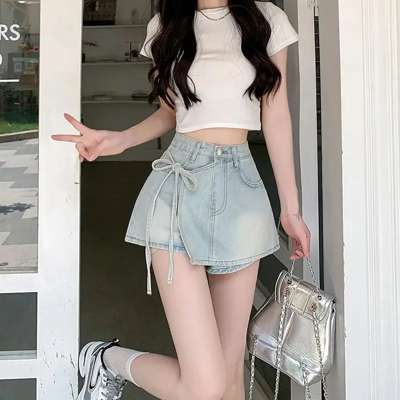 INS style denim shorts Summer 2025 irregular new style high-waist lace-up culottes Simple Spice Girl
INS style denim shorts Summer 2025 irregular new style high-waist lace-up culottes Simple Spice Girl