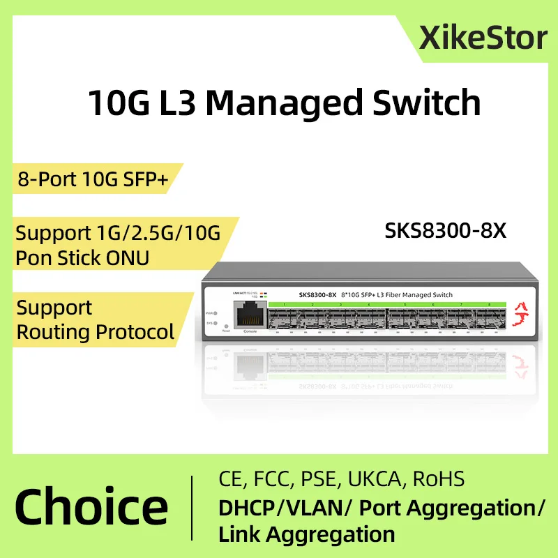 8 портов SFP+ на 10 гигабит. Управляемая сеть L3. Поддержка DHCP и динамической маршрутизации. Поддержка разделения VLAN и агрегации портов.
8 портов SFP+ на 10 гигабит. Управляемая сеть L3. Поддержка DHCP и динамической маршрутизации. Поддержка разделения VLAN и агрегации портов.