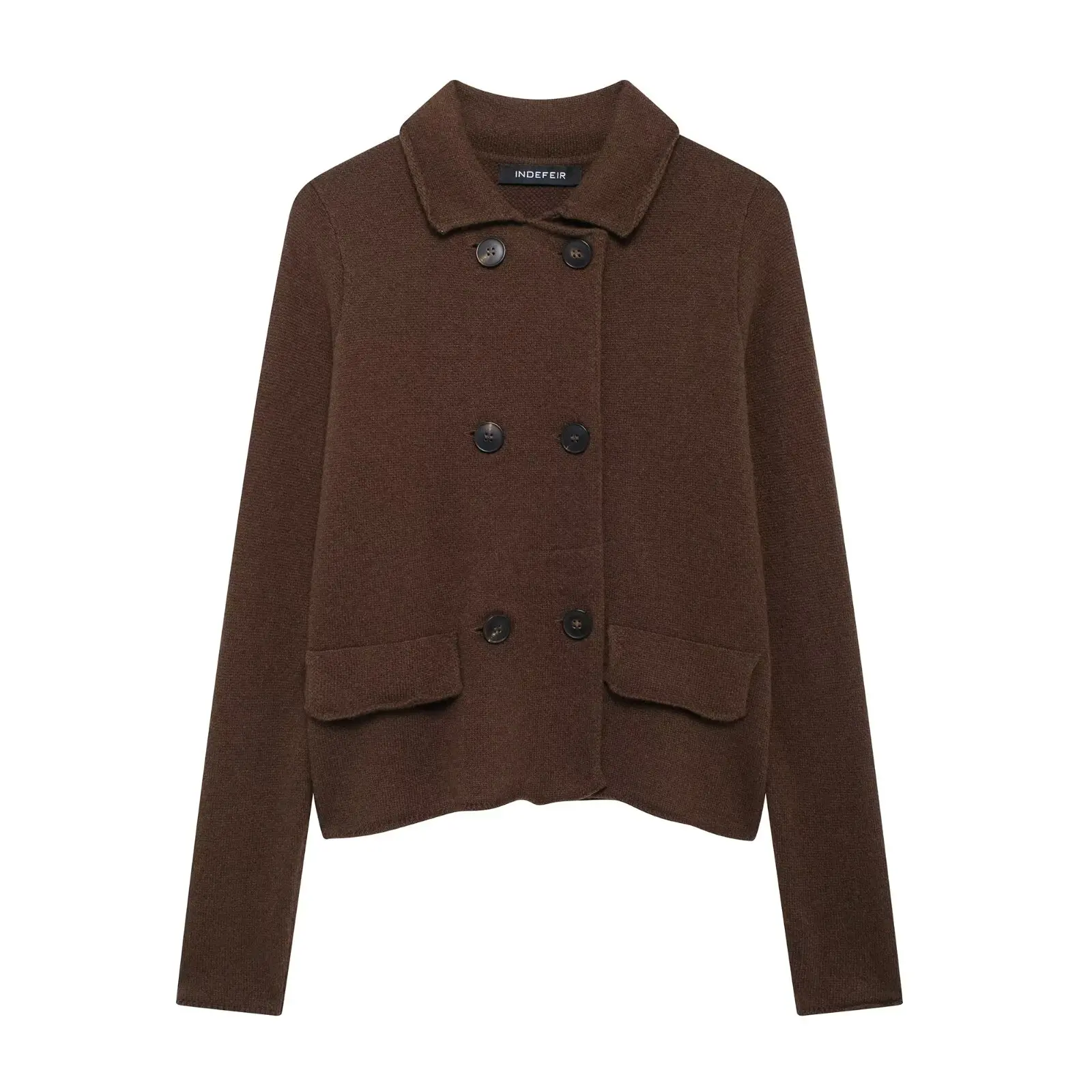 TRAFZA Woman's Fashion Coats Solid Turn-Down Collar Long Sleeve Double Breasted Cardigan Autumn Sweater Tops Woman Trendy
TRAFZA Woman's Fashion Coats Solid Turn-Down Collar Long Sleeve Double Breasted Cardigan Autumn Sweater Tops Woman Trendy