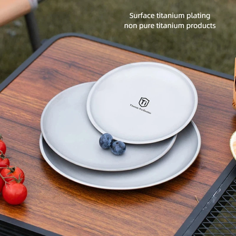 Титановые тарелки с поверхностным покрытием, тарелки для пикника на открытом воздухе, подносы для столовых приборов, тарелки для фруктового салата, домашние креативные тарелки для овощей
Титановые тарелки с поверхностным покрытием, тарелки для пикника на открытом воздухе, подносы для столовых приборов, тарелки для фруктового салата, домашние креативные тарелки для овощей