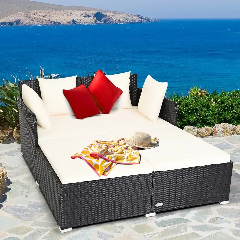 Outdoor Patio Rattan Daybed Pillows Cushioned Sofa Furniture BeigeThis rattan sofa bed garden chair garden furniture
Outdoor Patio Rattan Daybed Pillows Cushioned Sofa Furniture BeigeThis rattan sofa bed garden chair garden furniture