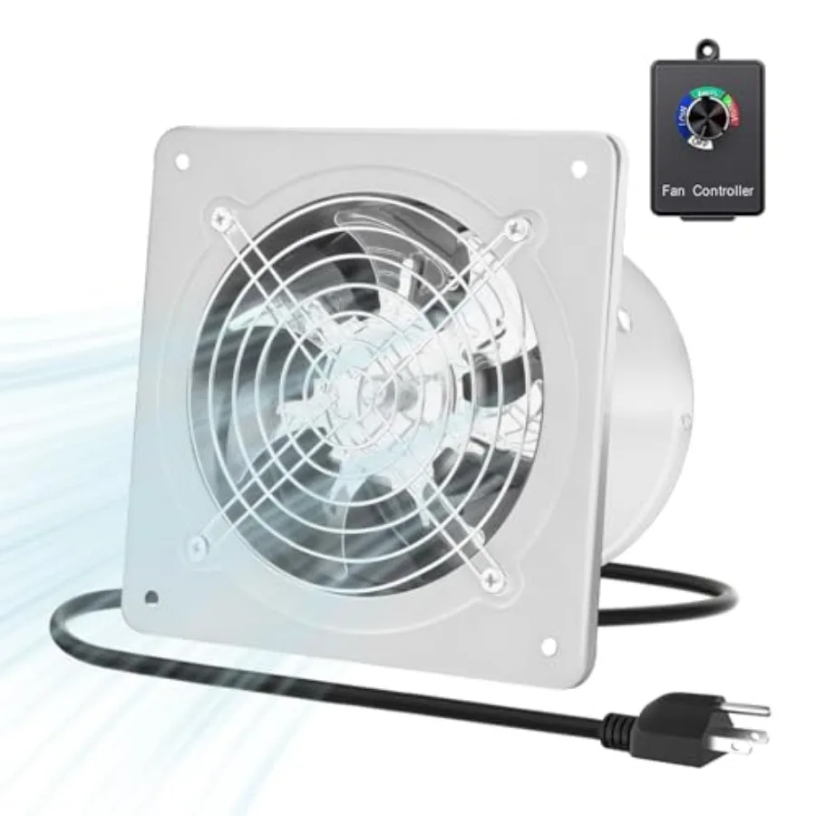 6 inch variable speed exhaust fan, 353CFM Ventilation Fan, 110V Wall Mounted Extractor with Speed Controller for Kitchen, Smoki
6 inch variable speed exhaust fan, 353CFM Ventilation Fan, 110V Wall Mounted Extractor with Speed Controller for Kitchen, Smoki