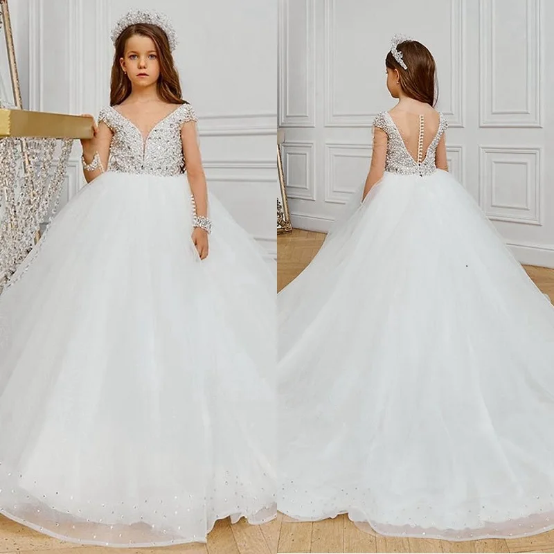 Long Sleeve Flower Girl Dresses For Wedding Prom Party Girls Pageant Gowns Lace Floral Appliques
Long Sleeve Flower Girl Dresses For Wedding Prom Party Girls Pageant Gowns Lace Floral Appliques