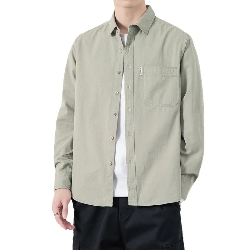 Spring Autumn Men's Long Sleeve Shirt Loose Casual Washed Cotton Lapel Tops Solid Color Fashion Handsome Versatile Youth Blouses
Spring Autumn Men's Long Sleeve Shirt Loose Casual Washed Cotton Lapel Tops Solid Color Fashion Handsome Versatile Youth Blouses