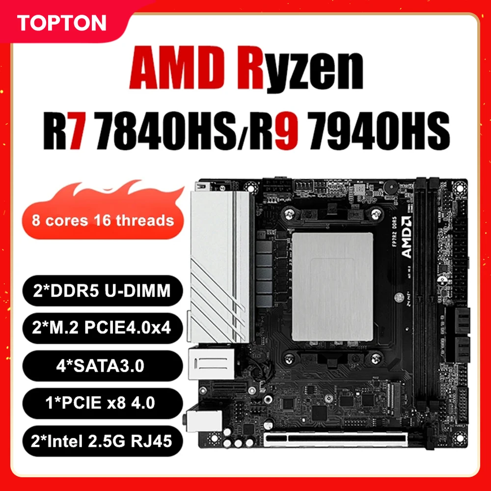 Материнская плата Topton N17 NAS системная плата AMD Ryzen 9 7940HS 7 7840HS 2xnvme 4xSATA3.0 1x PCIEx8 2xDDR5 2x2,5G LAN 17x17 см
Материнская плата Topton N17 NAS системная плата AMD Ryzen 9 7940HS 7 7840HS 2xnvme 4xSATA3.0 1x PCIEx8 2xDDR5 2x2,5G LAN 17x17 см
