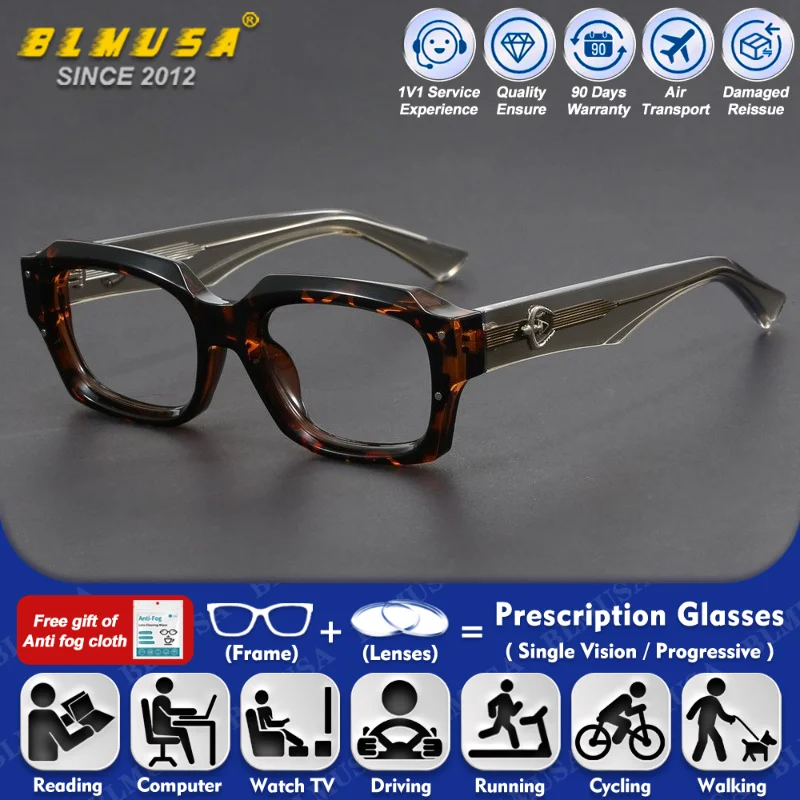 BLMUSA (S) Minimalist Square frame Myopia Reading Glasses For Men High Quality Anti Blue Ray Polarized Prescription Eyeglasses
BLMUSA (S) Minimalist Square frame Myopia Reading Glasses For Men High Quality Anti Blue Ray Polarized Prescription Eyeglasses