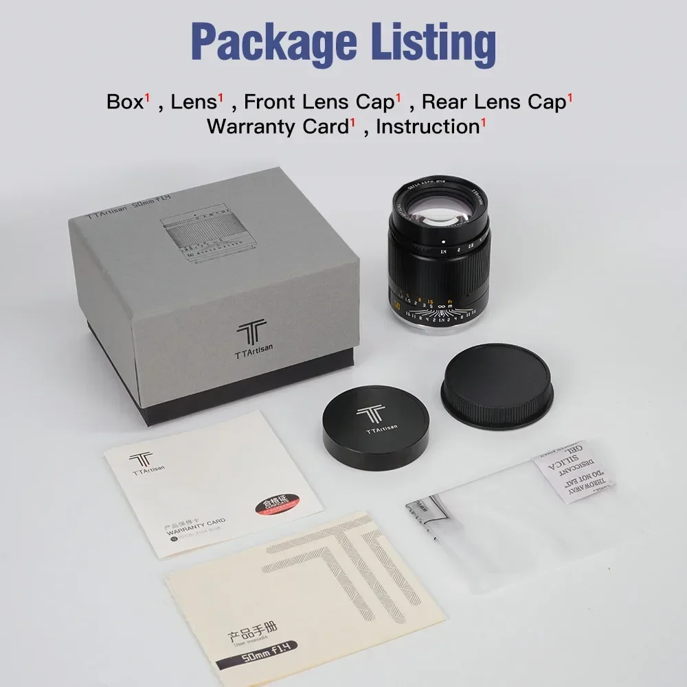 TTArtisan 50mm F1.4 ASPH Full Frame Manual Focus Lenses for Sony E Canon RF Nikon Z Sigma Lumix Leica L mount Cameras
TTArtisan 50mm F1.4 ASPH Full Frame Manual Focus Lenses for Sony E Canon RF Nikon Z Sigma Lumix Leica L mount Cameras