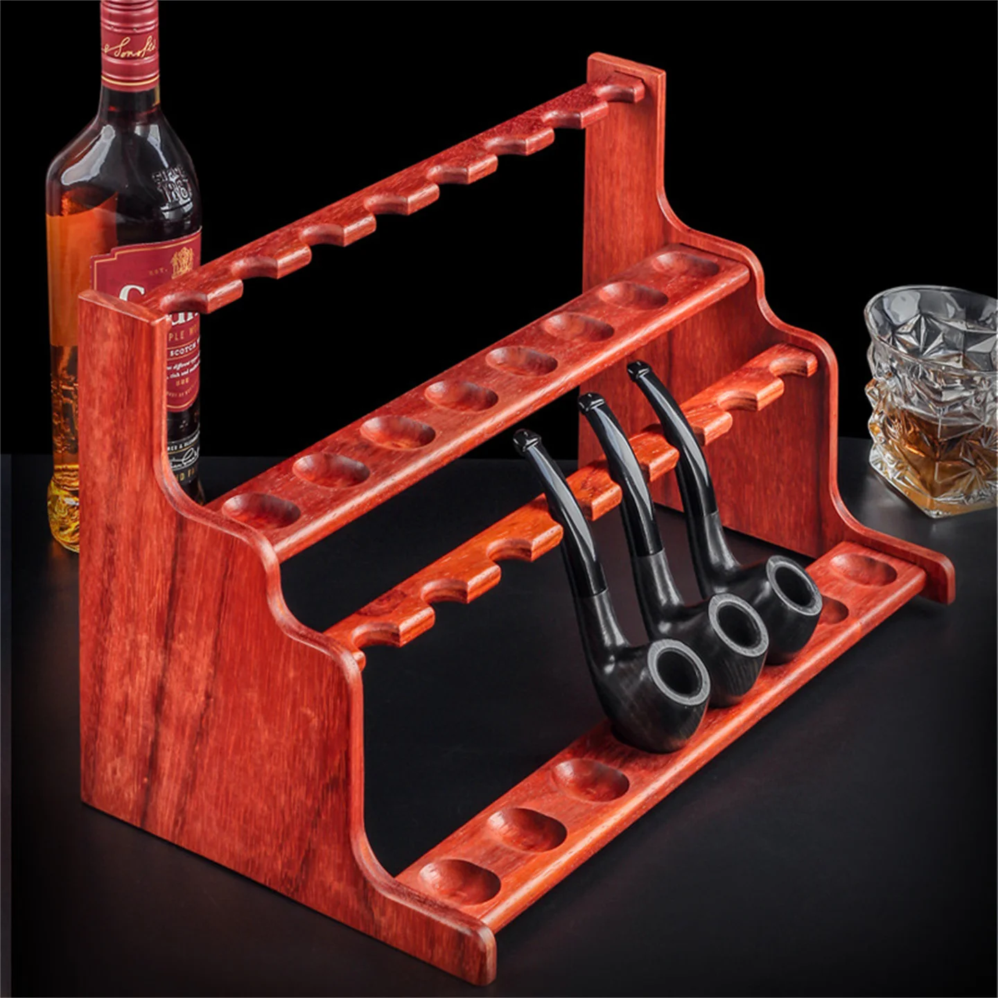 Rosewood Solid Wood Pipe Rack Pipe Holder Double Layer 16 Position Display Stand Base Pipe Support Storage Bracket Accessories
Rosewood Solid Wood Pipe Rack Pipe Holder Double Layer 16 Position Display Stand Base Pipe Support Storage Bracket Accessories