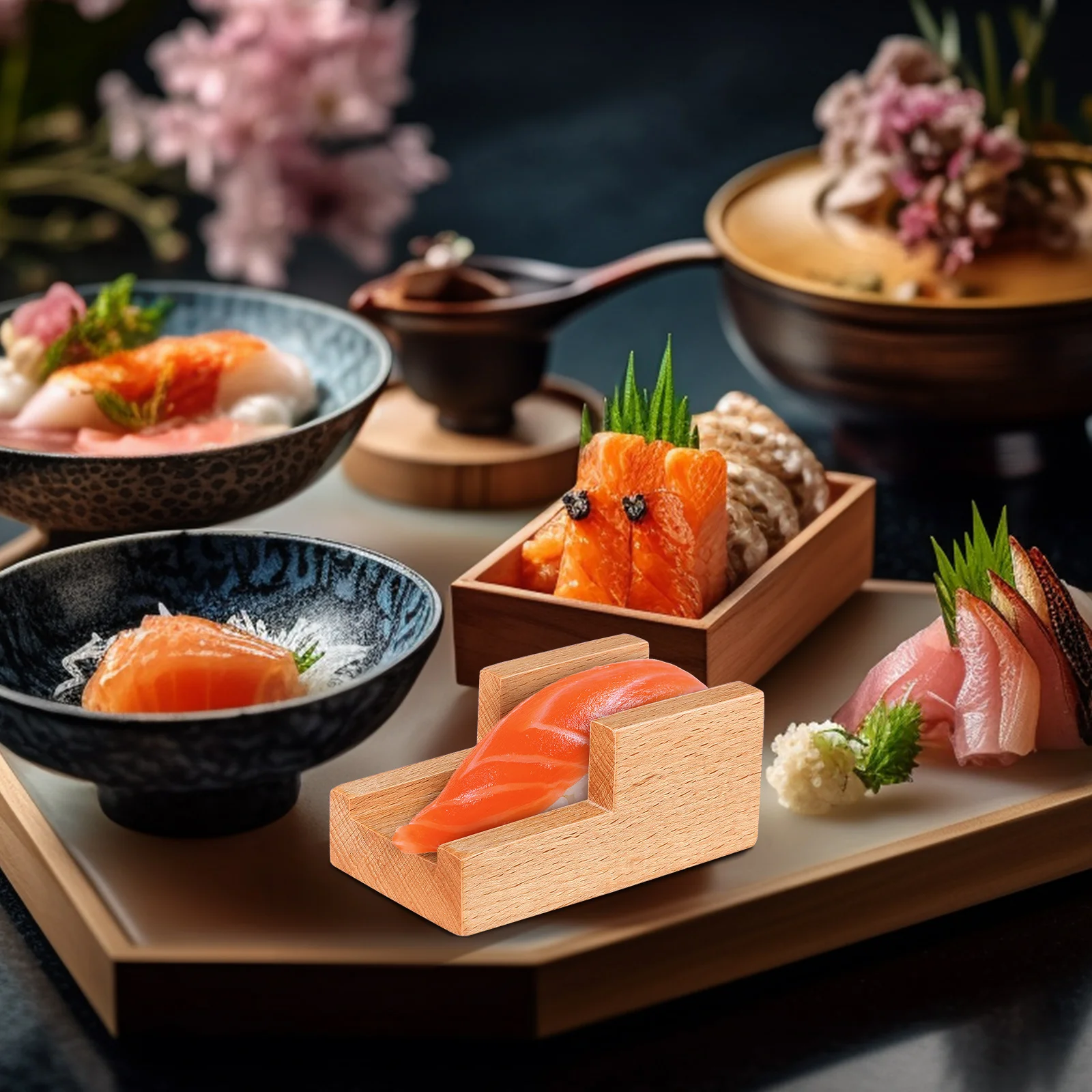 Japanese Sushi Holder Flat Slot Wooden Sushi Dish for Sea Urchin Sashimi Grade Serving Stand Taco Wooden Stand
Japanese Sushi Holder Flat Slot Wooden Sushi Dish for Sea Urchin Sashimi Grade Serving Stand Taco Wooden Stand
