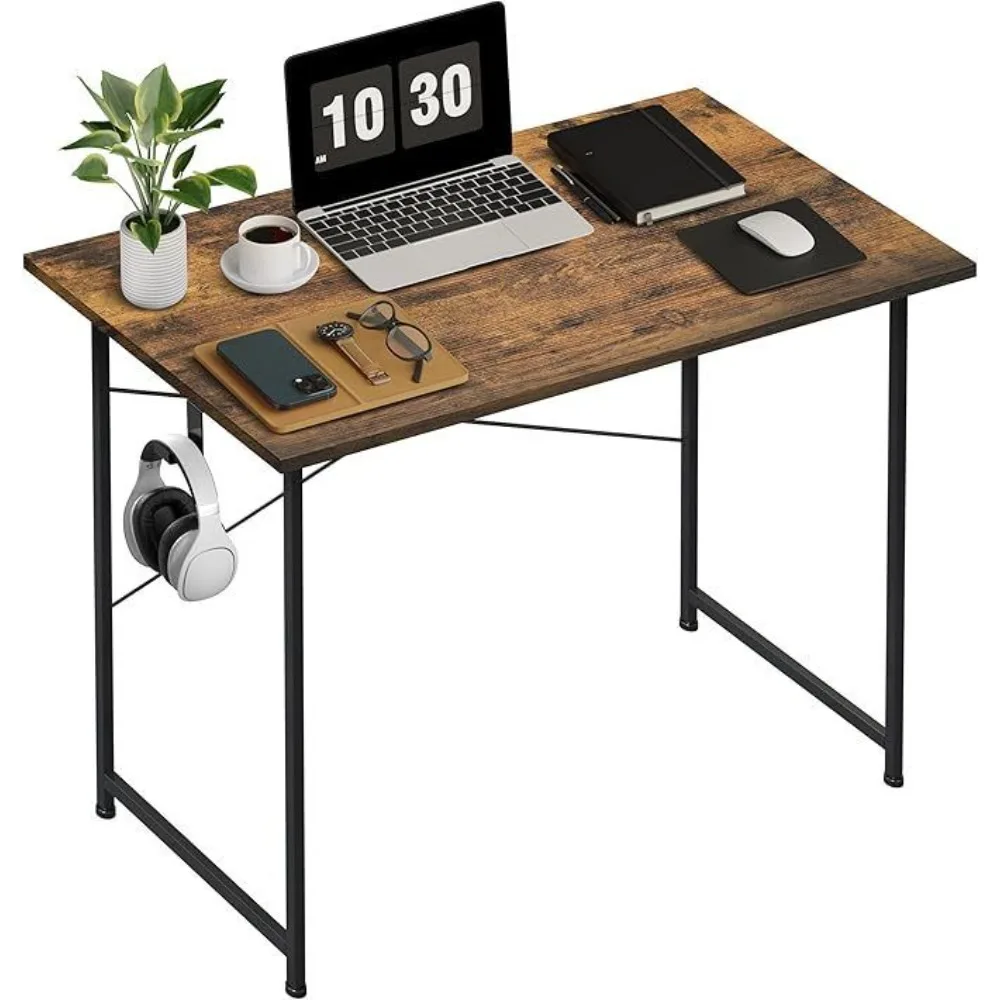 Home Office Computer Small Brown Desk, Wooden Simple Design PC Desk with Headphone Hook, 32"Computer Desks
Home Office Computer Small Brown Desk, Wooden Simple Design PC Desk with Headphone Hook, 32"Computer Desks