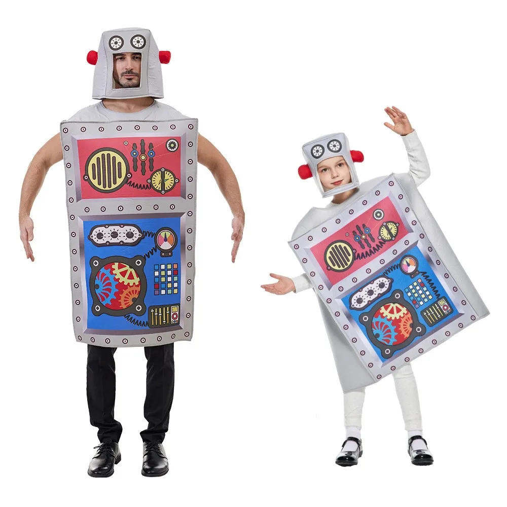Halloween Robot Cosplay Costume Performance Suit Sponge Character Parent-Child Stage Performance Outfit Funny Dress-Up Clothes
Halloween Robot Cosplay Costume Performance Suit Sponge Character Parent-Child Stage Performance Outfit Funny Dress-Up Clothes