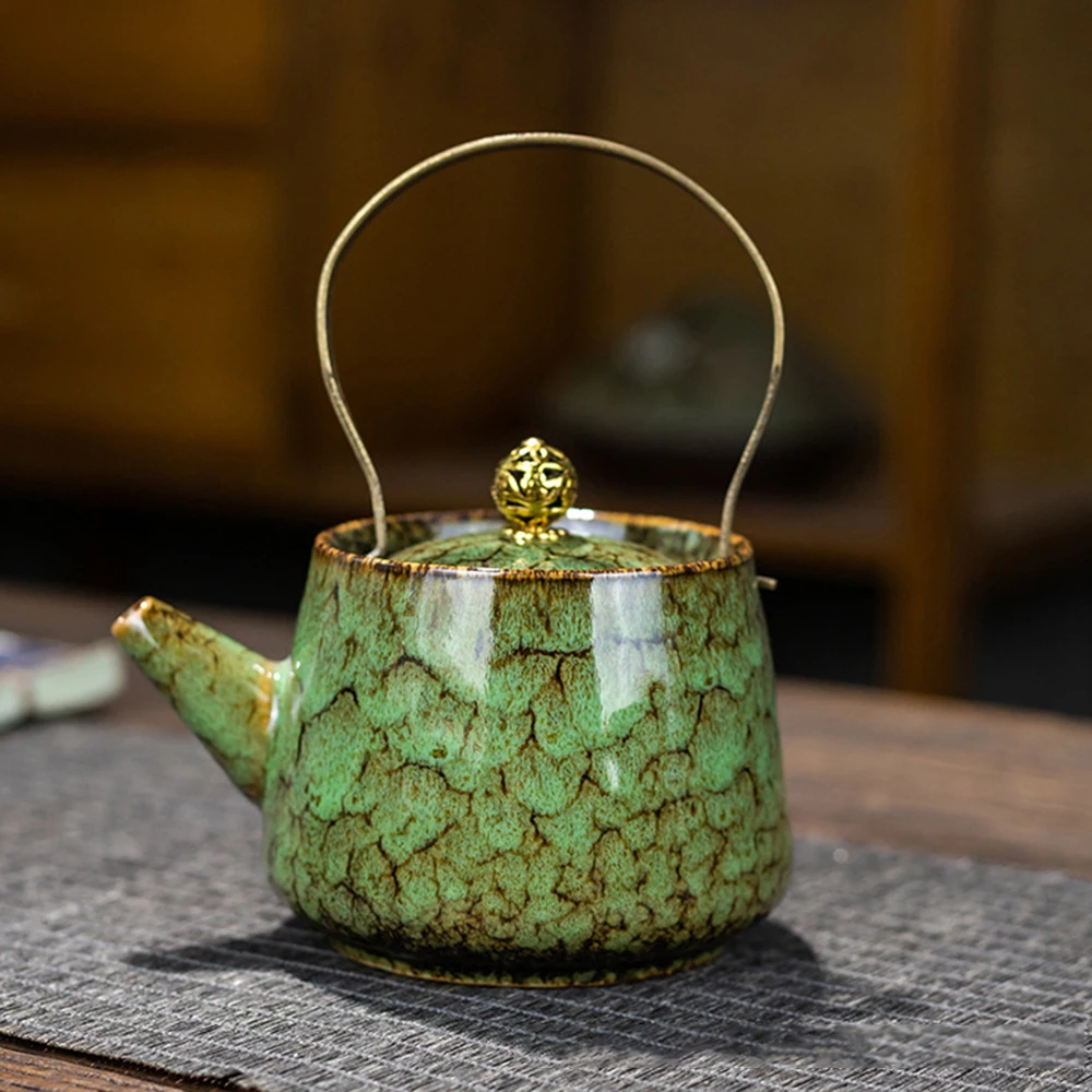 Kiln glaze ceramic Teapot, Household small tea pot with tea strainer, Mini Five-elements Handle Beam Pot, Kungfu tea set, 220ml
Kiln glaze ceramic Teapot, Household small tea pot with tea strainer, Mini Five-elements Handle Beam Pot, Kungfu tea set, 220ml