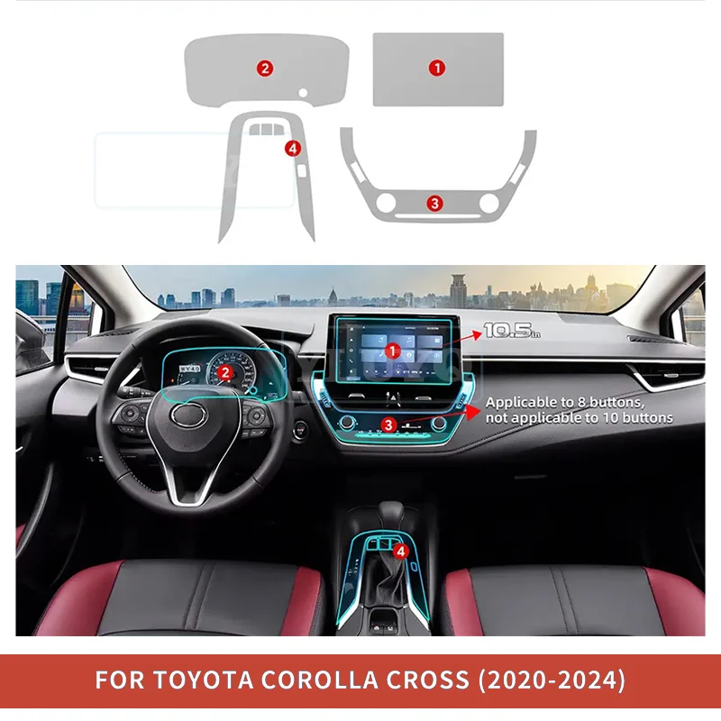 Interior TPU Film for Toyota Corolla Cross 2020 2021 2022 2023 2024 Car Protective Sticker 10.5in Navigation Screen Anti-scratch
Interior TPU Film for Toyota Corolla Cross 2020 2021 2022 2023 2024 Car Protective Sticker 10.5in Navigation Screen Anti-scratch