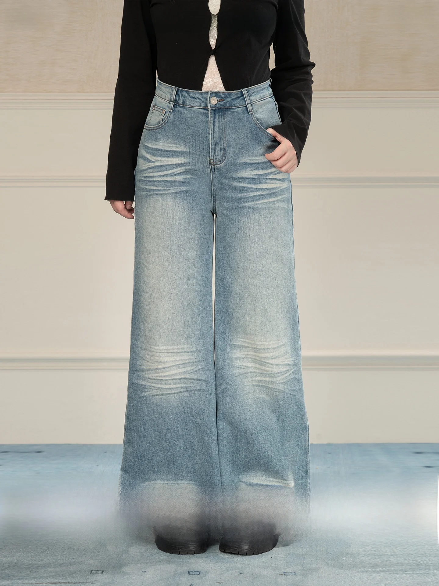 Heynew Retro Distressed High Waist plus Size Denim Pants Spring New Style Conceal Meat Slimming Long Trousers Women's Jeans
Heynew Retro Distressed High Waist plus Size Denim Pants Spring New Style Conceal Meat Slimming Long Trousers Women's Jeans