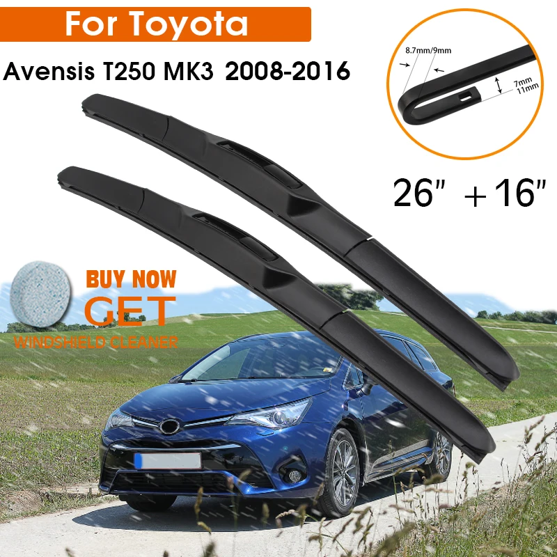 Car Wiper Blade For Toyota Avensis T250 MK3 2008-2016 Windshield Rubber Silicon Refill Front Window Wiper 26"+16" Accessories
Car Wiper Blade For Toyota Avensis T250 MK3 2008-2016 Windshield Rubber Silicon Refill Front Window Wiper 26"+16" Accessories