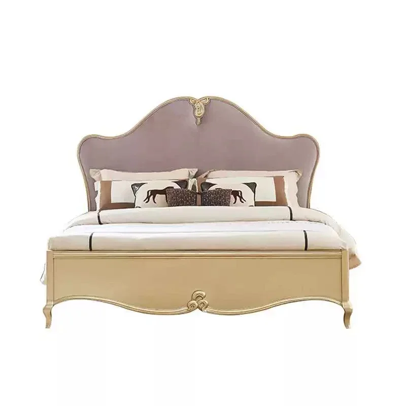 American solid wood retro carved high back double bed master bedroom light luxury princess bed girl bed
American solid wood retro carved high back double bed master bedroom light luxury princess bed girl bed