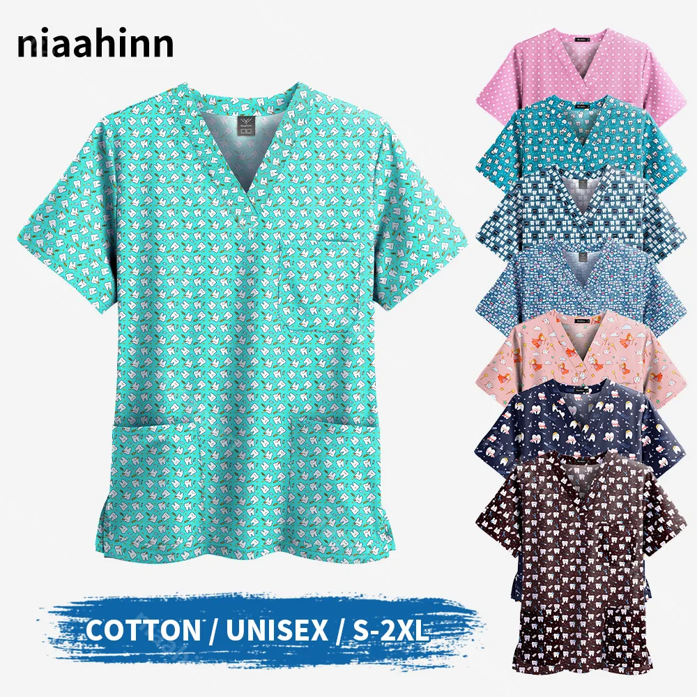 New Hospital Medical Scrubs Tops Printed Nurse Accessories Women Men Beauty Work Clothes T-shirts Dental Clinic Surgery Blouses
New Hospital Medical Scrubs Tops Printed Nurse Accessories Women Men Beauty Work Clothes T-shirts Dental Clinic Surgery Blouses