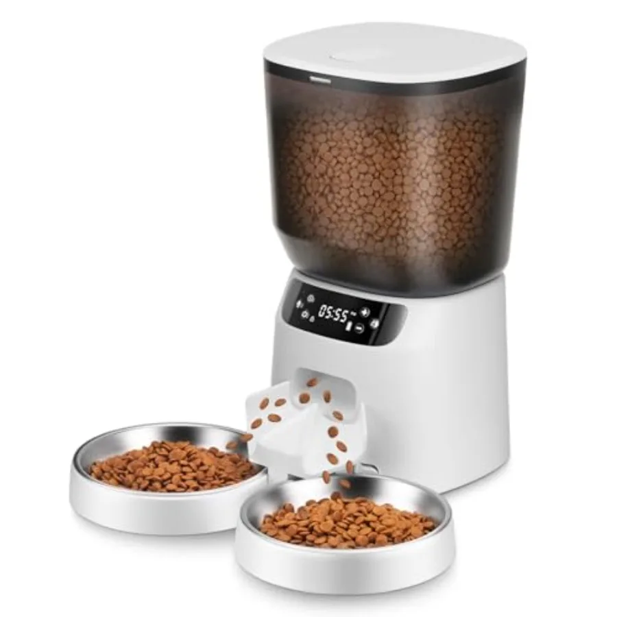 Automatic Cat Feeders for Two Cats, 5L/20 Cups Double Automatic Cat Food Dispenser with 2 Stainless Bowls, Timer Setting 20 Por
Automatic Cat Feeders for Two Cats, 5L/20 Cups Double Automatic Cat Food Dispenser with 2 Stainless Bowls, Timer Setting 20 Por