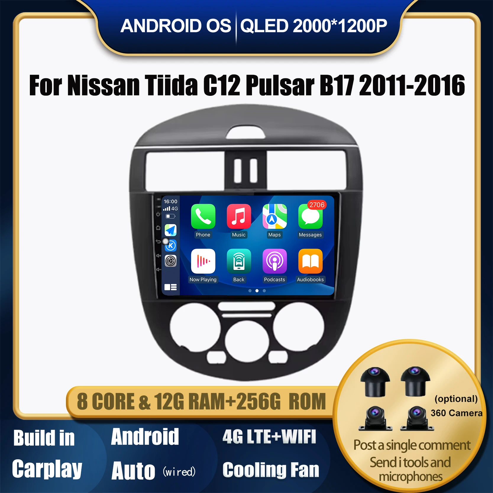 9inch Carplay Android 14 For Nissan Tiida C12 Pulsar B17 2011 2012-2016 Car Radio Multimedia Player Stereo NO 2din DVD Tools
9inch Carplay Android 14 For Nissan Tiida C12 Pulsar B17 2011 2012-2016 Car Radio Multimedia Player Stereo NO 2din DVD Tools