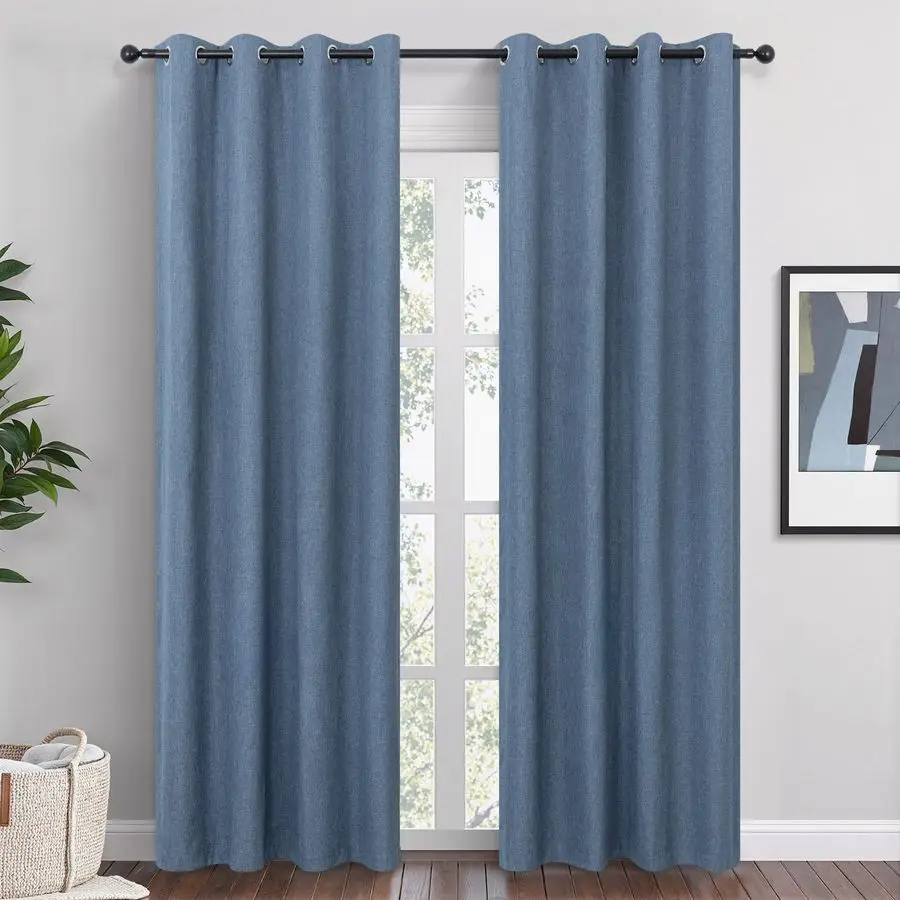 Blue Linen Blackout Curtains 84 Inch Length 2 Panels Set for Bedroom Living Room Grommet 100 Black Out Linen Drapes Room Darkeni
Blue Linen Blackout Curtains 84 Inch Length 2 Panels Set for Bedroom Living Room Grommet 100 Black Out Linen Drapes Room Darkeni