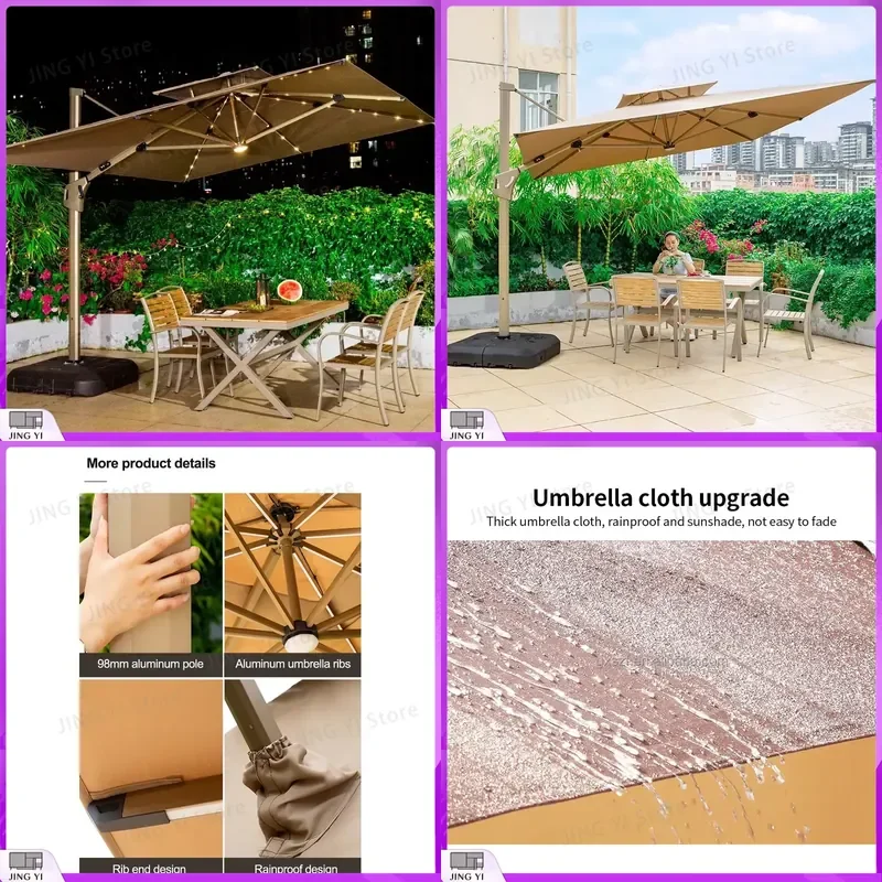 High Quality 4M Waterproof Windproof Outdoor Patio Umbrella with Solar LED Light All Aluminum Frame Yard Garden Sun Shade
High Quality 4M Waterproof Windproof Outdoor Patio Umbrella with Solar LED Light All Aluminum Frame Yard Garden Sun Shade
