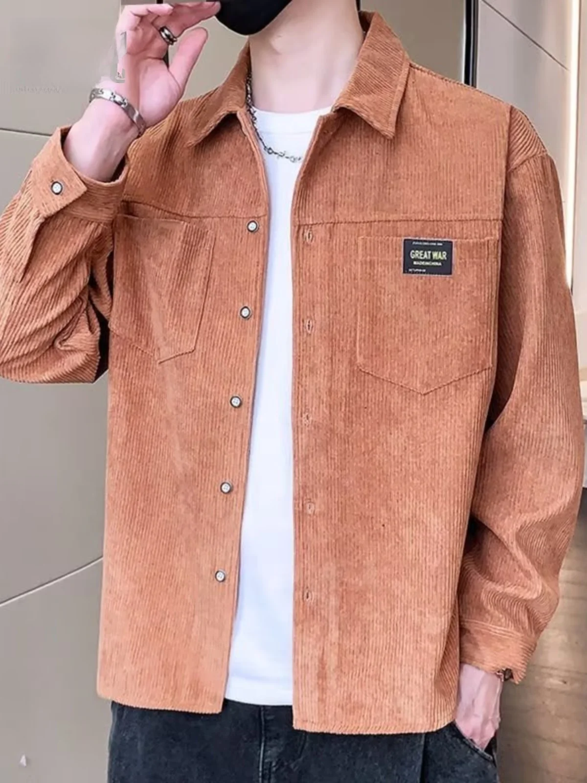 Corduroy irt Jaet Men's Loose Long Sve Autumn Faion Brand Hong Kong Sle Casual Youth ular Stand Fit Button up
Corduroy irt Jaet Men's Loose Long Sve Autumn Faion Brand Hong Kong Sle Casual Youth ular Stand Fit Button up