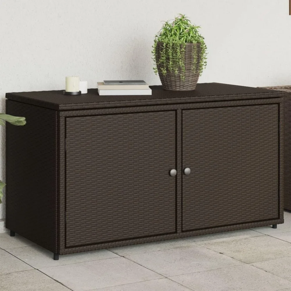 Patio Storage Cabinet Brown 43.3"x21.7"x23.8" Poly Rattan,Durable Rattan Outdoor Storage Cabinet with Ample Space for Patio, Gar
Patio Storage Cabinet Brown 43.3"x21.7"x23.8" Poly Rattan,Durable Rattan Outdoor Storage Cabinet with Ample Space for Patio, Gar