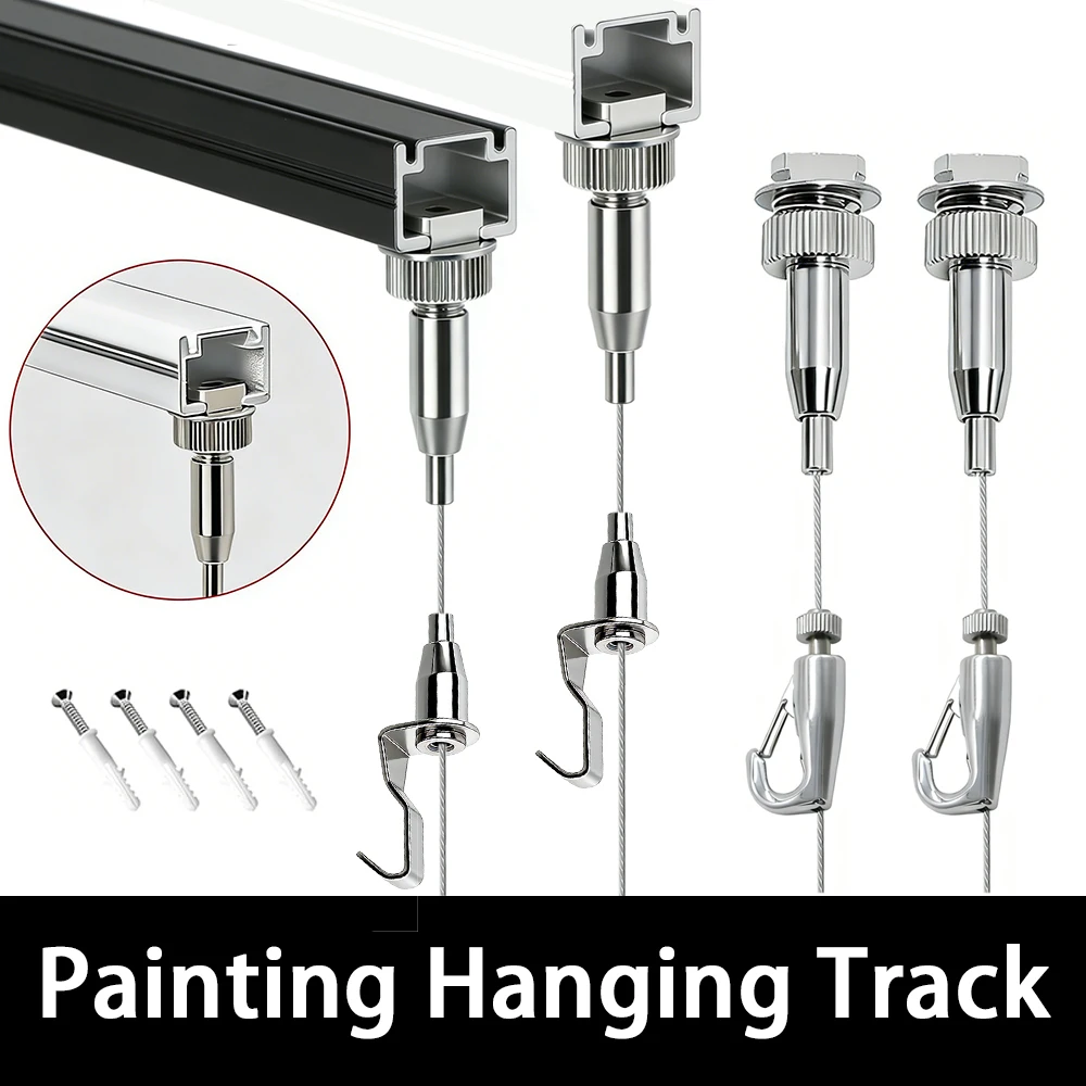 2setS Top Mounted Painting U-Track Picture Suspension System with Adjustable Hooks and Cables for Art Exhibitions Image Hanging
2setS Top Mounted Painting U-Track Picture Suspension System with Adjustable Hooks and Cables for Art Exhibitions Image Hanging