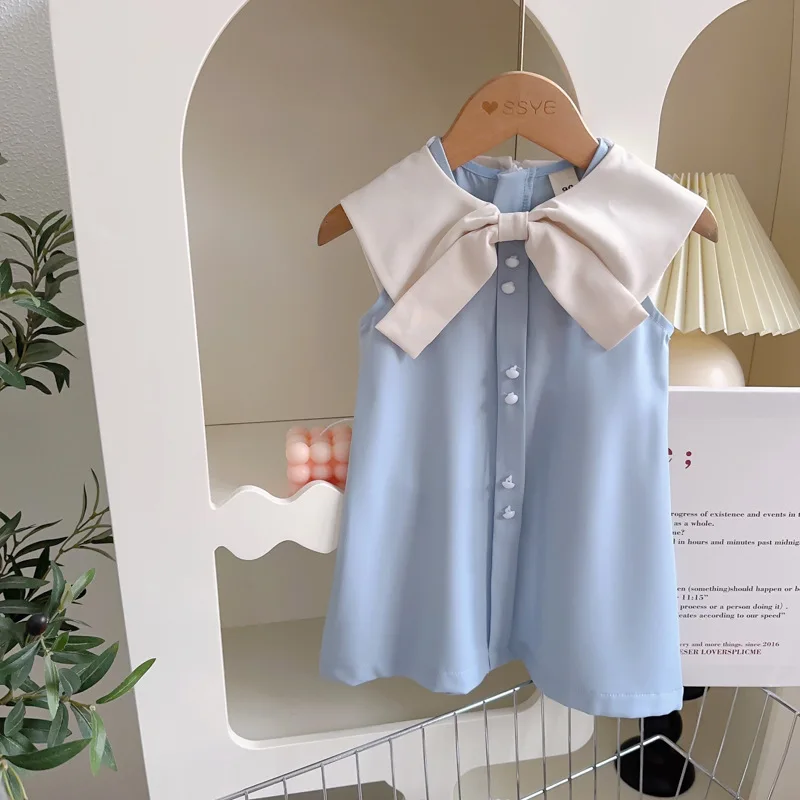 Girls' Patchwork Bowknot Dress Summer New Fashionable Fresh Design Sleeveless DressAXA1001
Girls' Patchwork Bowknot Dress Summer New Fashionable Fresh Design Sleeveless DressAXA1001