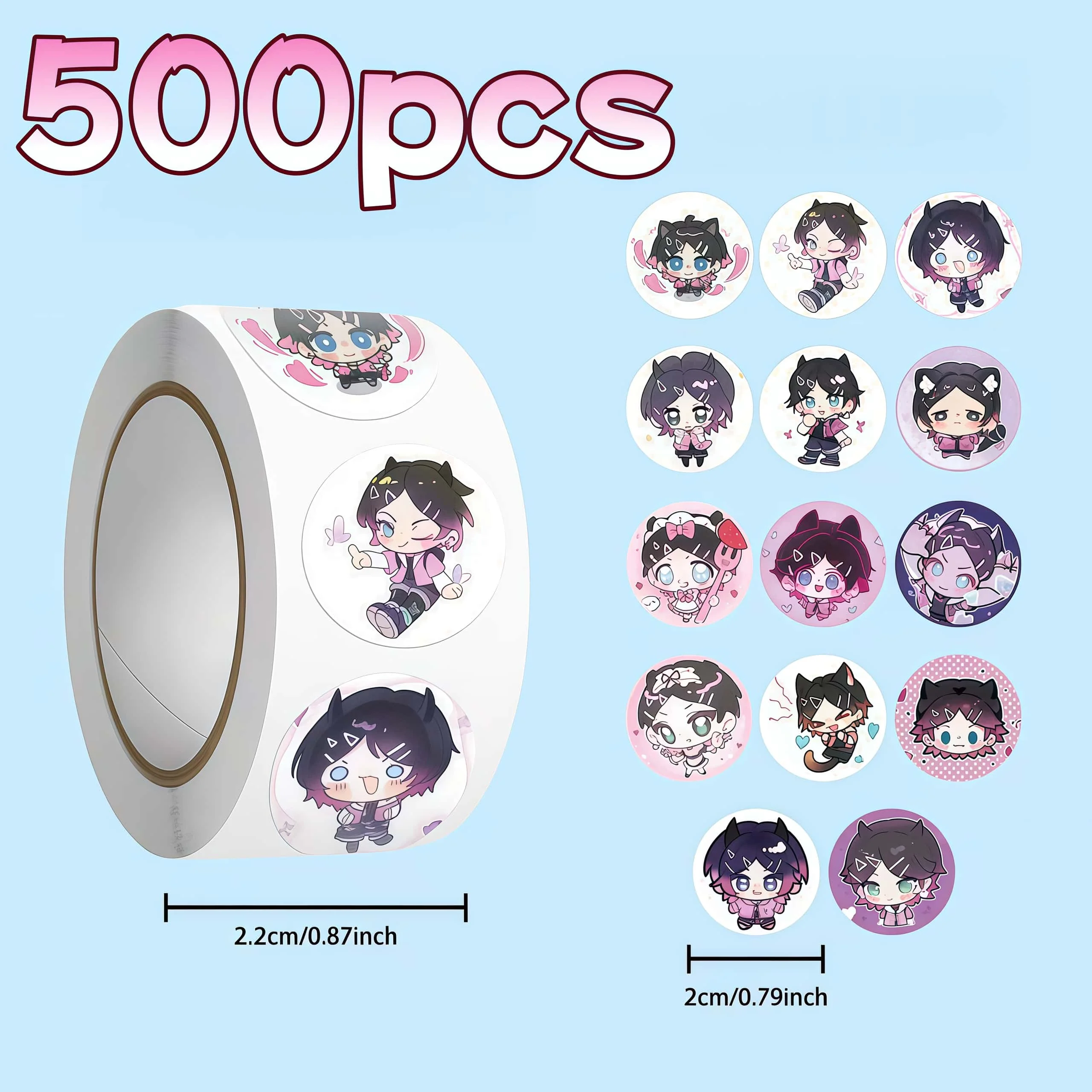 500Pcs Valorant Clove Round Sticker Roll, Cute Chibi Anime Agent Expression Labels for Package Sealing Journal Scrapbook Game
500Pcs Valorant Clove Round Sticker Roll, Cute Chibi Anime Agent Expression Labels for Package Sealing Journal Scrapbook Game
