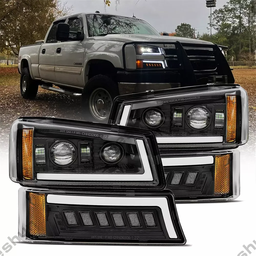 Пара светодиодных фар для Chevrolet Silverado 1500 2500 HD 3500 2003-2006 годов в сборе, передние фары в сборе, указатель поворота, DRL, фара
Пара светодиодных фар для Chevrolet Silverado 1500 2500 HD 3500 2003-2006 годов в сборе, передние фары в сборе, указатель поворота, DRL, фара