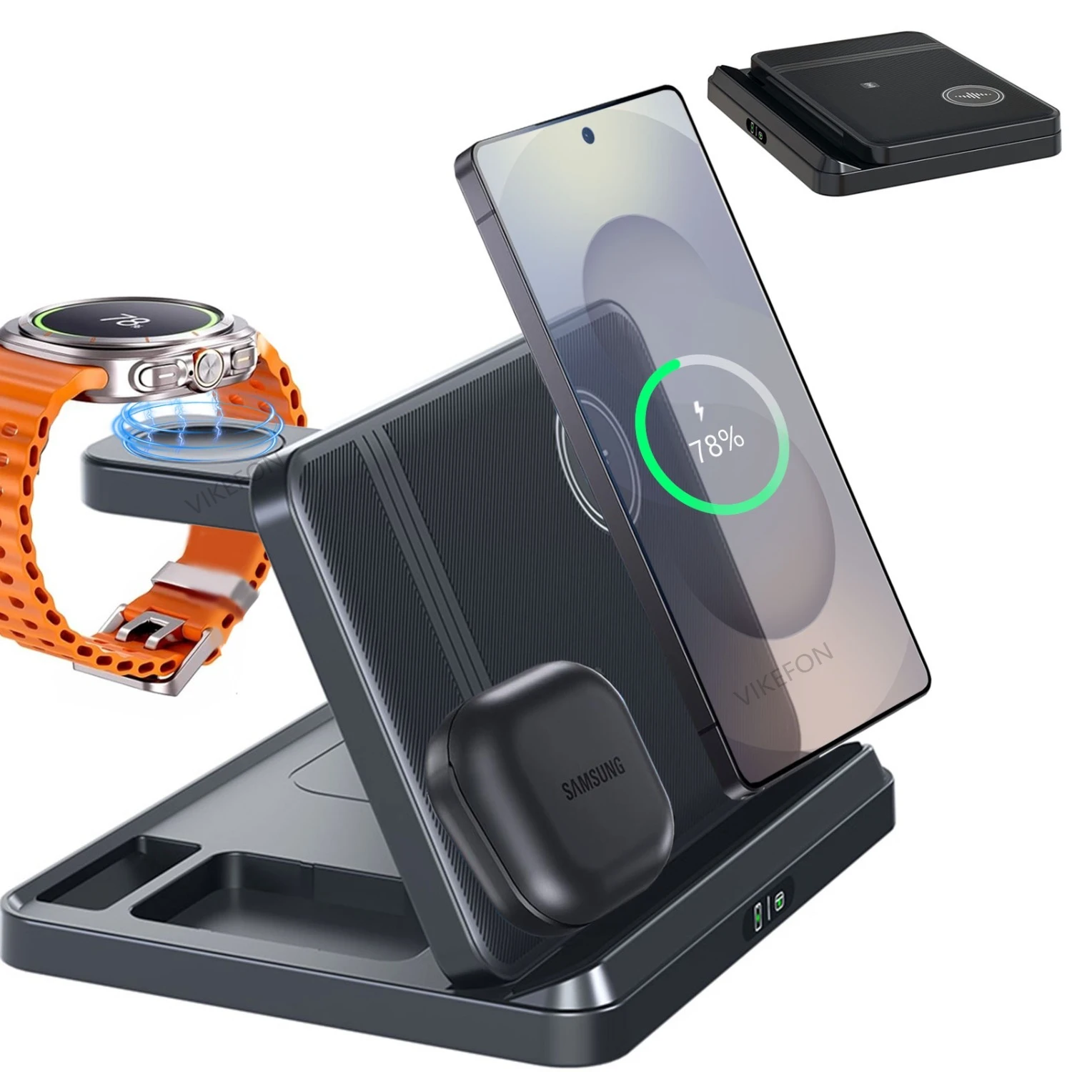 Foldable 3 in 1 Wireless Charger Station For Samsung Z Flip 7/6/5/4 Z Fold 7/6/5/4 Galaxy Watch 8/7/6/5/4 Buds 4/3 Pro/2/Buds
Foldable 3 in 1 Wireless Charger Station For Samsung Z Flip 7/6/5/4 Z Fold 7/6/5/4 Galaxy Watch 8/7/6/5/4 Buds 4/3 Pro/2/Buds