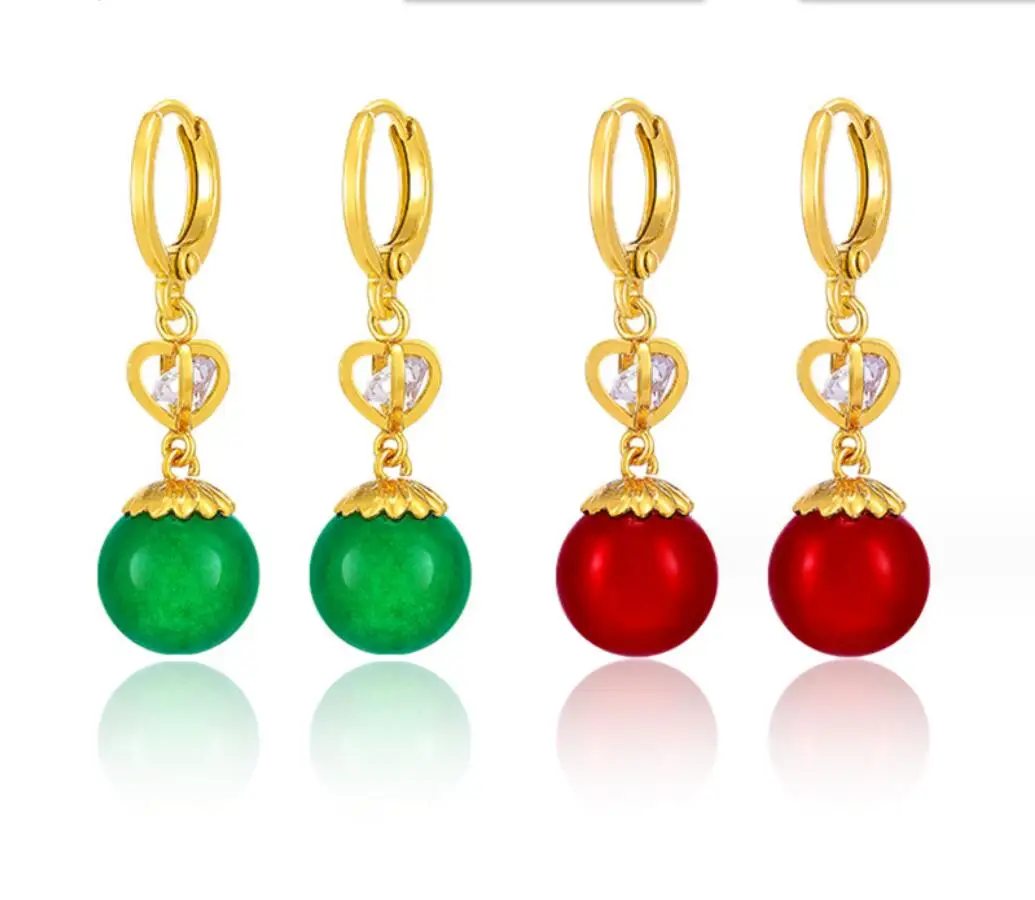 2PCS Female Royal Red Green Stone Round Hoop Earrings For Women Gold Color Wedding Earrings Gifts F1791
2PCS Female Royal Red Green Stone Round Hoop Earrings For Women Gold Color Wedding Earrings Gifts F1791