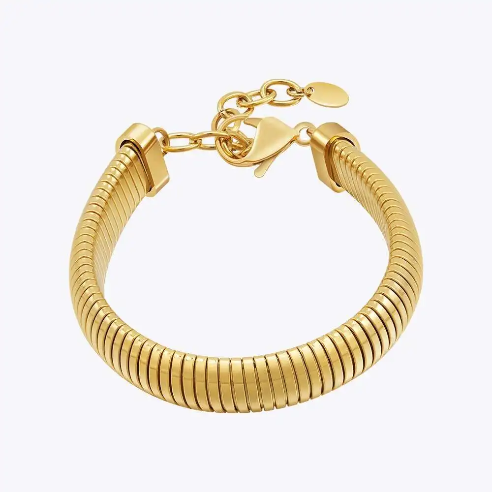 ENFASHION Pulseras Textured Adjustable Bracelet For Women's Stainless Steel Fashion 18k Plated Jewelry Cocktail Party B232384
ENFASHION Pulseras Textured Adjustable Bracelet For Women's Stainless Steel Fashion 18k Plated Jewelry Cocktail Party B232384