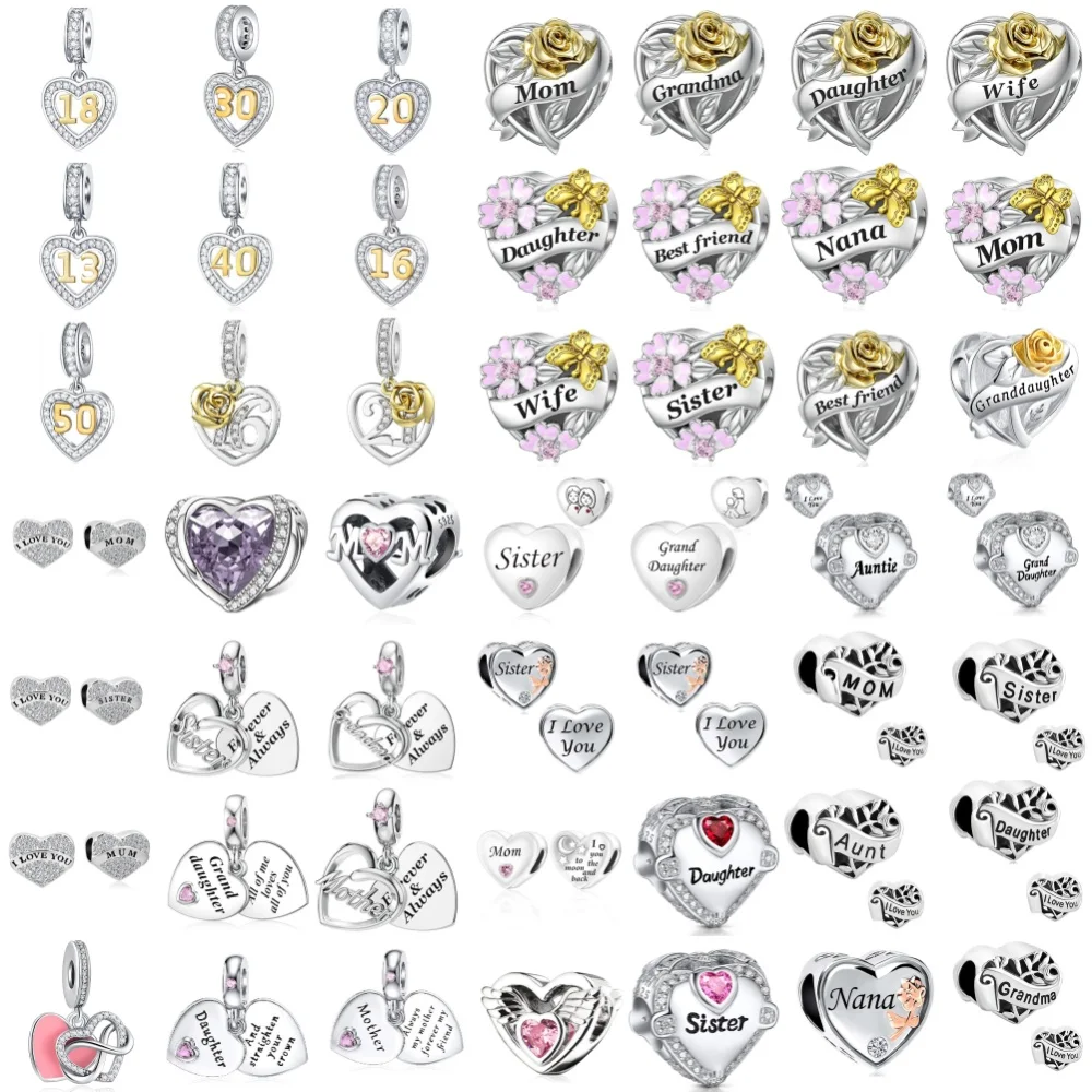 Хит продаж в Европе: подвеска-бусина в форме сердца из серебра 925 пробы с надписью «Мама», «Жена», оригинальные аксессуары для браслетов DIY, изысканные украшения.
Хит продаж в Европе: подвеска-бусина в форме сердца из серебра 925 пробы с надписью «Мама», «Жена», оригинальные аксессуары для браслетов DIY, изысканные украшения.