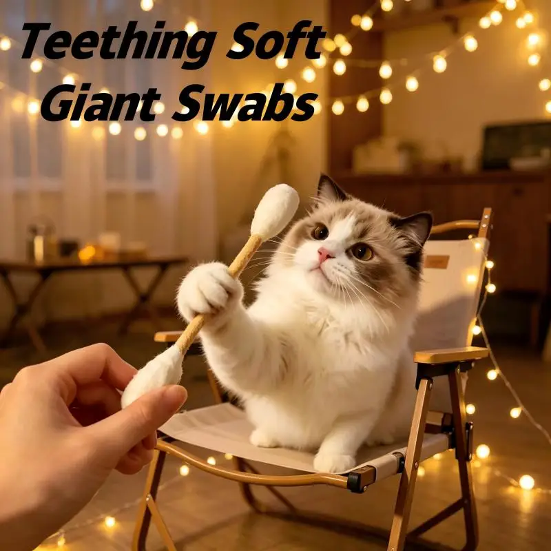 Teething Soft Giant Swabs Cat Teeth Cleaning Chew Toy Safe Durable Kitten Bite Toy Interactive Stress Relief Toy For Indoors
Teething Soft Giant Swabs Cat Teeth Cleaning Chew Toy Safe Durable Kitten Bite Toy Interactive Stress Relief Toy For Indoors