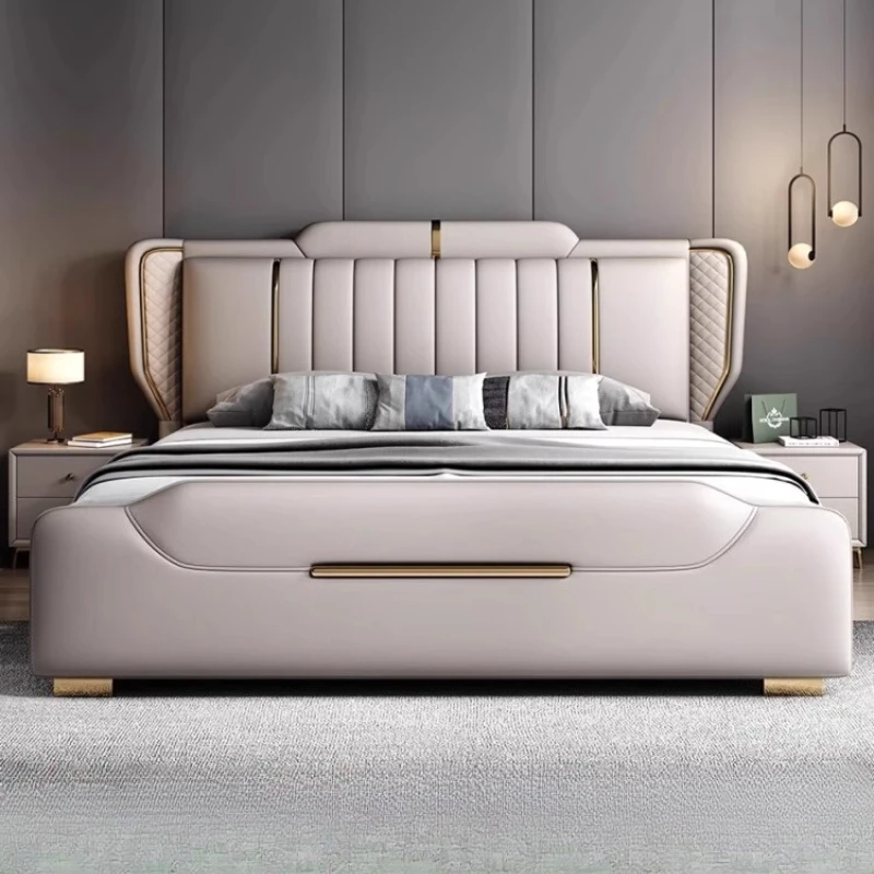 Modern Simple Leather Bed Double Light Luxury Design Square High Quality Bed Romantic Comfortable Letto Matrimoniale Furniture
Modern Simple Leather Bed Double Light Luxury Design Square High Quality Bed Romantic Comfortable Letto Matrimoniale Furniture