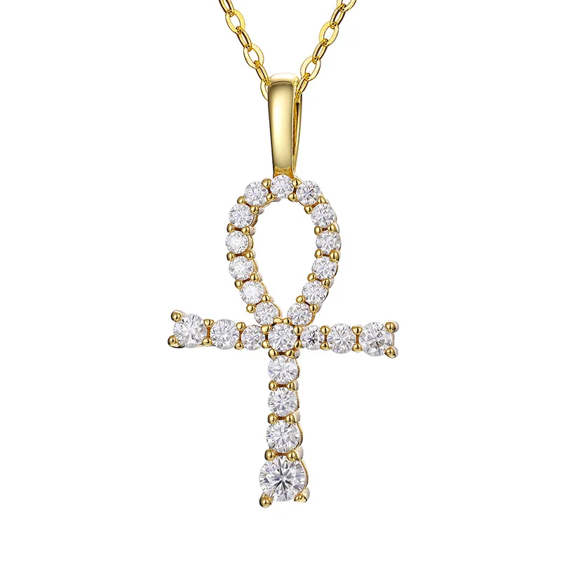 S925 Sterling Silver Moissanite Claw Bling Ice Out Ankh Cross Pendants Necklaces for Men Rapper Jewelry Drop Shipping Gift
S925 Sterling Silver Moissanite Claw Bling Ice Out Ankh Cross Pendants Necklaces for Men Rapper Jewelry Drop Shipping Gift