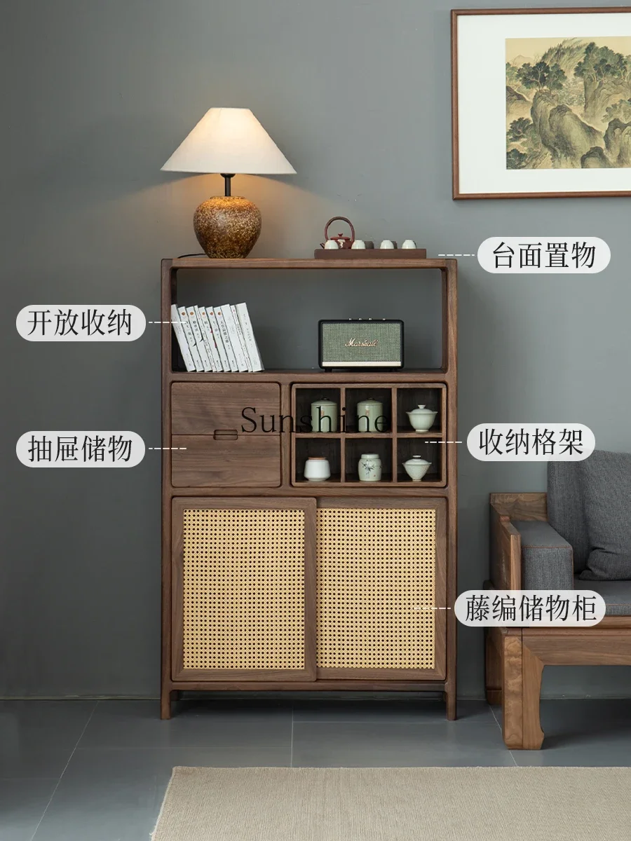 New Chinese style solid wood bogu rack rack tea room black walnut multi FT
New Chinese style solid wood bogu rack rack tea room black walnut multi FT