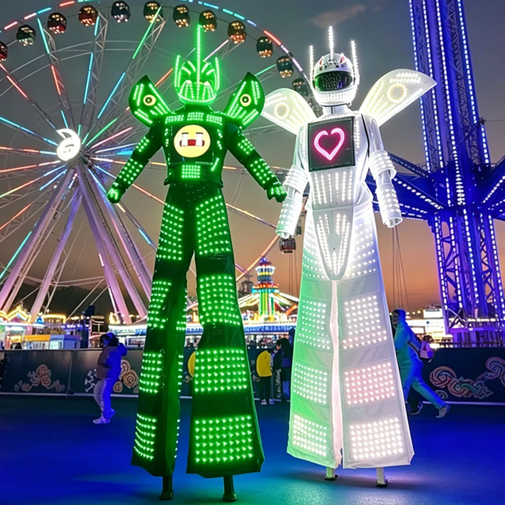 LED Screen Gogo Dancer Costume Robot Light-Up Stage Performance Suit Halloween Party Cosplay Clothing with Built-in Lighting Sys
LED Screen Gogo Dancer Costume Robot Light-Up Stage Performance Suit Halloween Party Cosplay Clothing with Built-in Lighting Sys