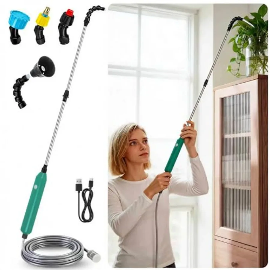 Electric High Reach Plant Waterer - Type C Wireless Hanging Plant Waterer Battery Powered Sprayer Wand with Stainless Steel Tel
Electric High Reach Plant Waterer - Type C Wireless Hanging Plant Waterer Battery Powered Sprayer Wand with Stainless Steel Tel