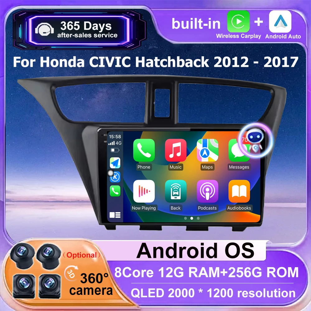 Car Radio Multimedia Player Navigation GPS Stereo For Honda CIVIC Hatchback 2012 - 2017 Android Auto Wireless Carplay 4G BT DSP
Car Radio Multimedia Player Navigation GPS Stereo For Honda CIVIC Hatchback 2012 - 2017 Android Auto Wireless Carplay 4G BT DSP