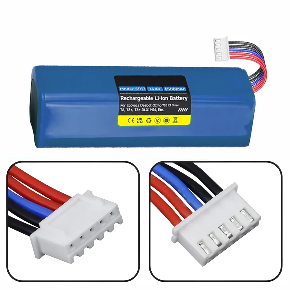 14.8V 6500mAh battery For ecovacs deebot T5 T8 T9 T10 T20 DLX11 DLX13 DLN12 X1 X1omni X1turbo Sweeping Robot Battery
14.8V 6500mAh battery For ecovacs deebot T5 T8 T9 T10 T20 DLX11 DLX13 DLN12 X1 X1omni X1turbo Sweeping Robot Battery