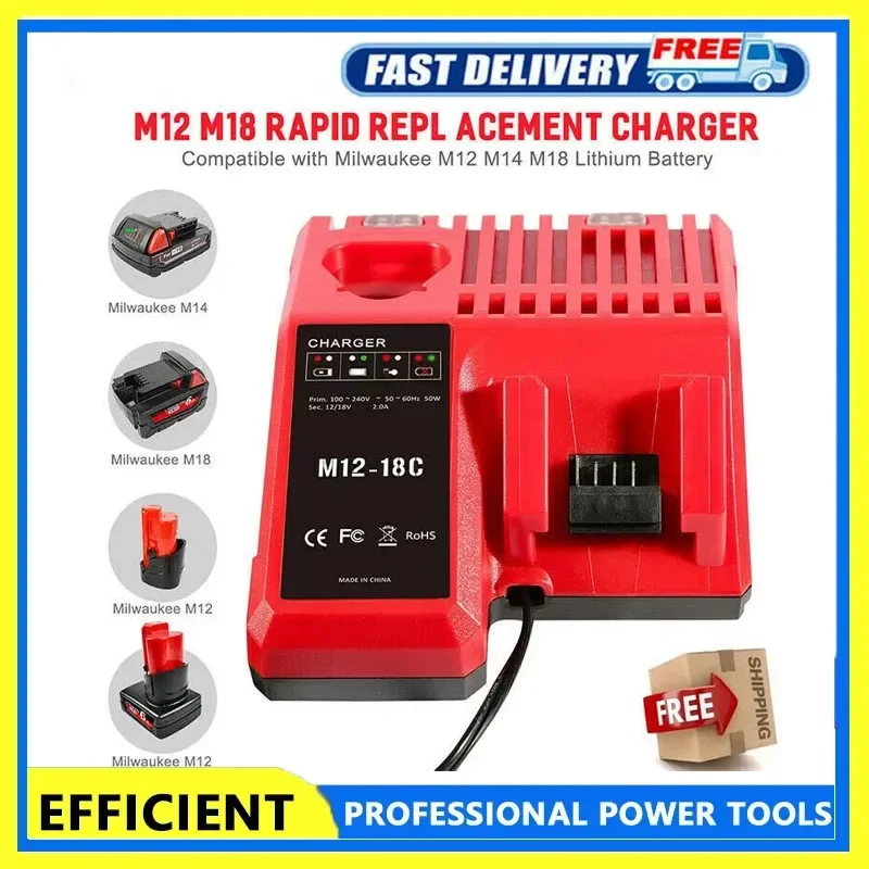 Быстрое быстрое литий-ионное зарядное устройство 3А, 12 В, 14 В, 18 В, двухпортовое многонапряжное, совместимое с литий-ионным аккумулятором Milwaukee M12-18C M12 M18
Быстрое быстрое литий-ионное зарядное устройство 3А, 12 В, 14 В, 18 В, двухпортовое многонапряжное, совместимое с литий-ионным аккумулятором Milwaukee M12-18C M12 M18
