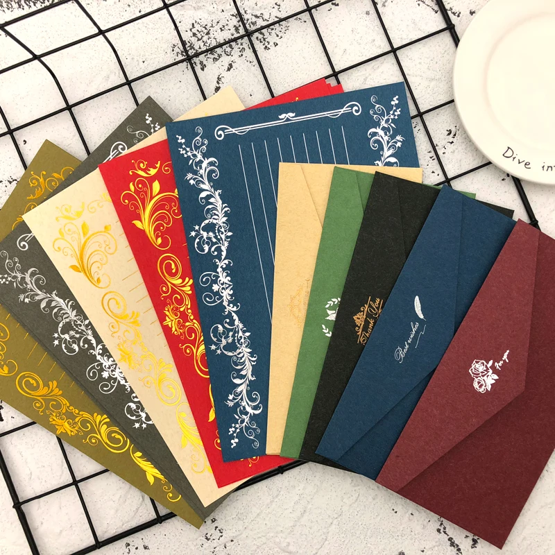 High Grade Gilded Envelope Letter Paper Set Retro Simple Romantic Love Letter Invitation Card
High Grade Gilded Envelope Letter Paper Set Retro Simple Romantic Love Letter Invitation Card