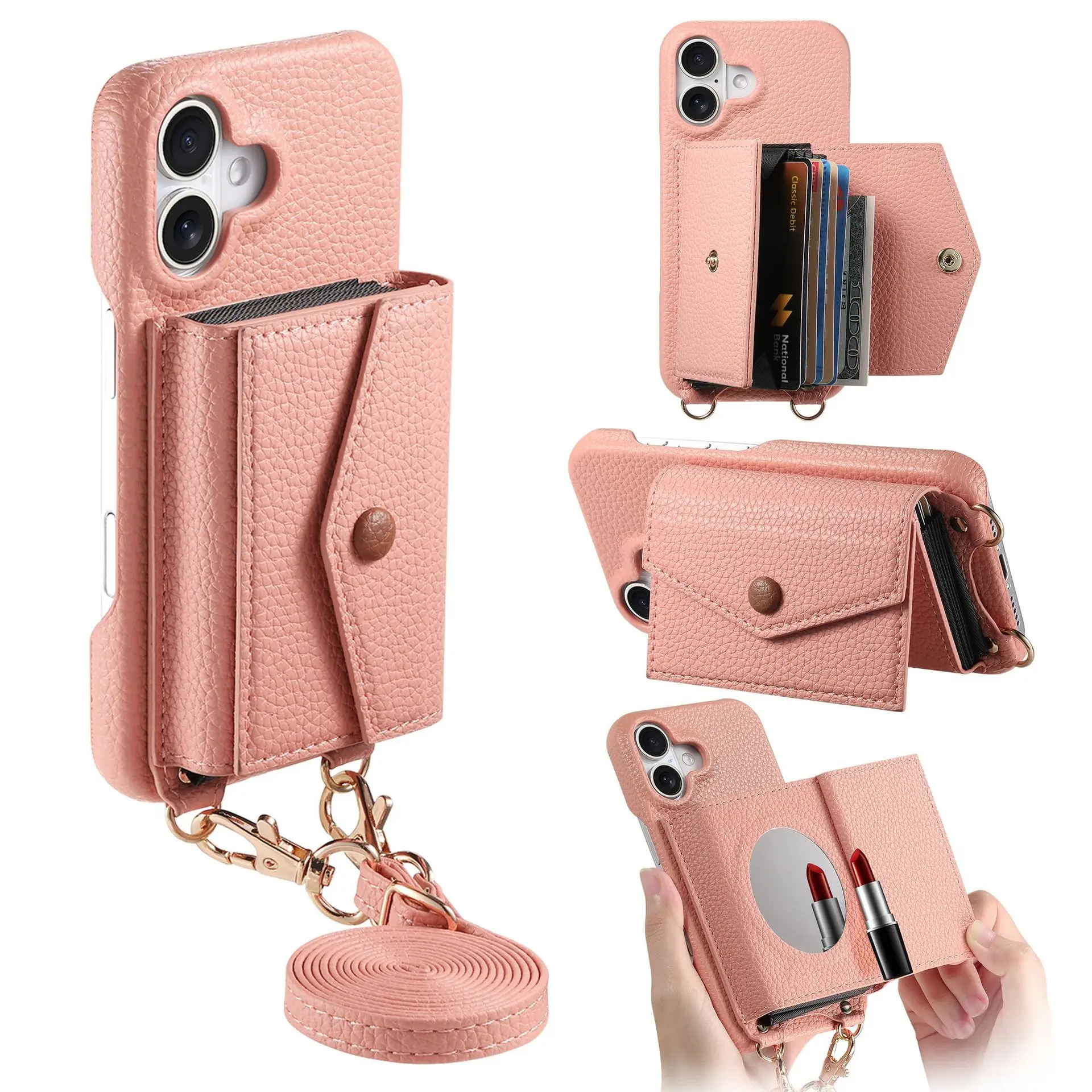 Crossbody Long Strap Accordion Card Bag Wallet Makeup Mirror Leather Case Cover For iPhone 17 Air 16 15 14 13 12 11 Pro Max Plus
Crossbody Long Strap Accordion Card Bag Wallet Makeup Mirror Leather Case Cover For iPhone 17 Air 16 15 14 13 12 11 Pro Max Plus
