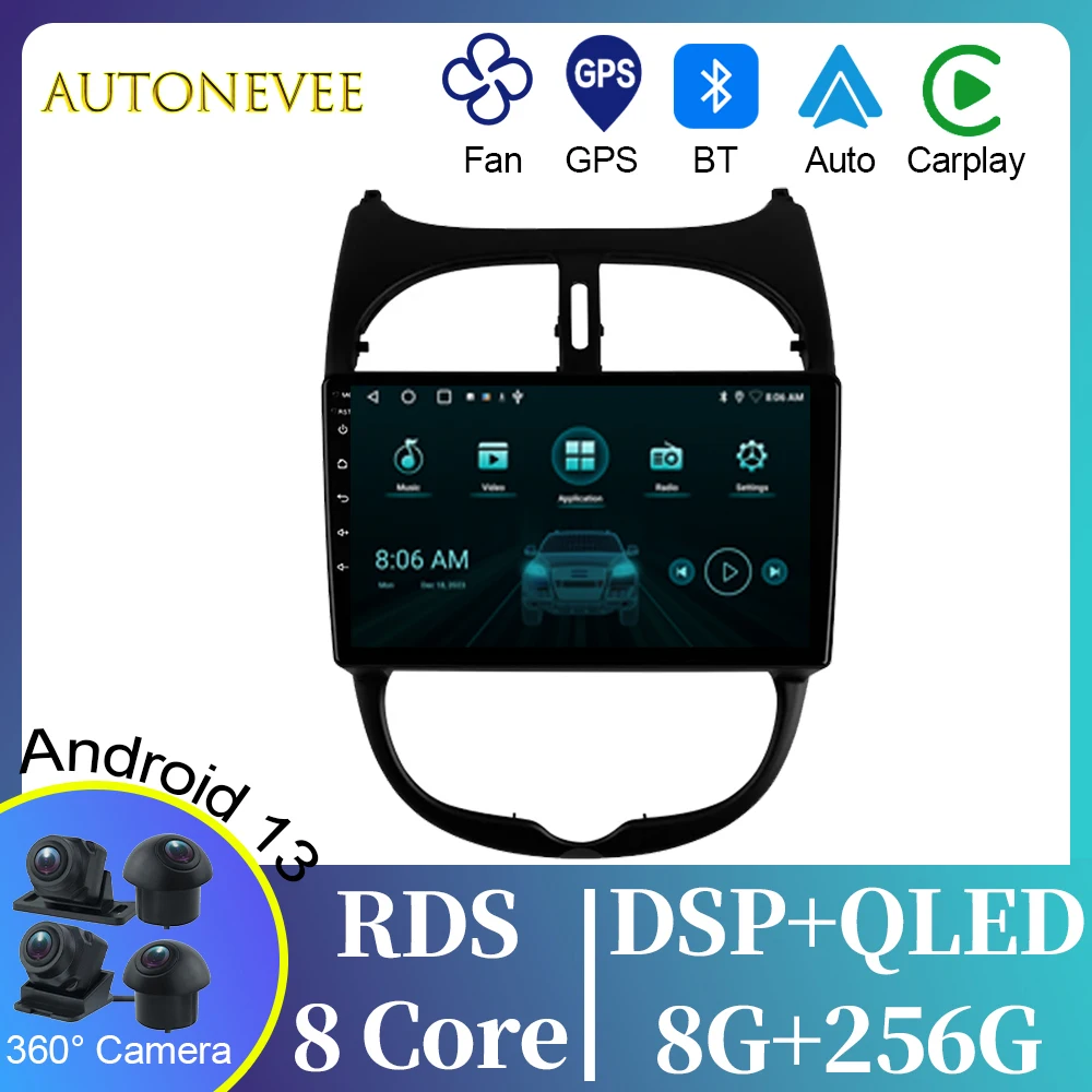 For Peugeot 206 1998-2012 Android Auto GPS Navigation Car Radio Multimedia Video Player Carplay Bluetooth Rear camera No 2din DV
For Peugeot 206 1998-2012 Android Auto GPS Navigation Car Radio Multimedia Video Player Carplay Bluetooth Rear camera No 2din DV