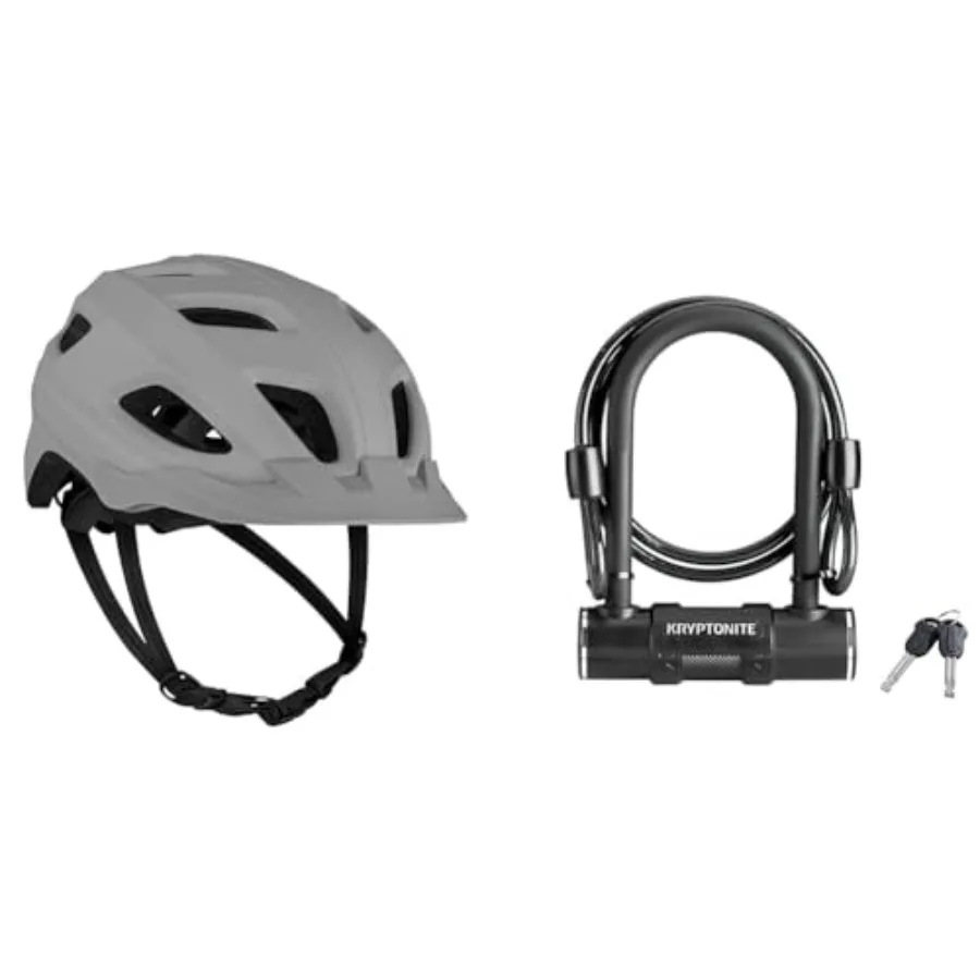 Lennon Bike Helmet with LED Safety Light and Kryptonite Bicycle U-Lock with Braided Steel Cable
Lennon Bike Helmet with LED Safety Light and Kryptonite Bicycle U-Lock with Braided Steel Cable