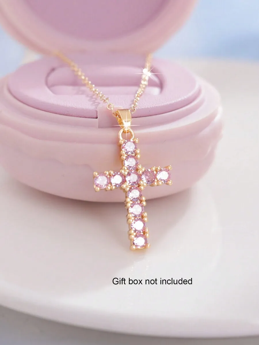 Fashion Zirconia Cross Pendant Necklace For Women Birthday Gift
Fashion Zirconia Cross Pendant Necklace For Women Birthday Gift